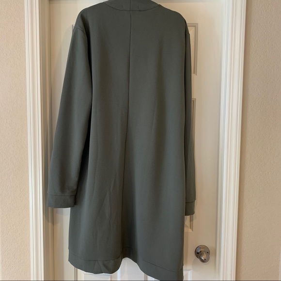 NEW 3X Green Gray Long Stretch Cardigan Jacket - Picture 9 of 9